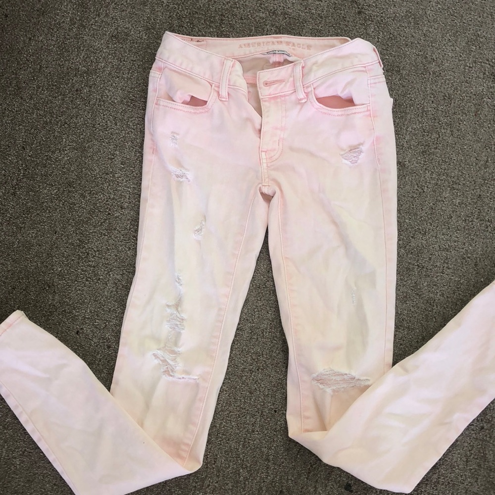 Ae light pink ripped jean